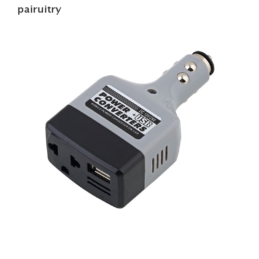 Prt Adapter Converter Power DC 12V / 24V Ke AC 220V + USB PRT Untuk Mobil