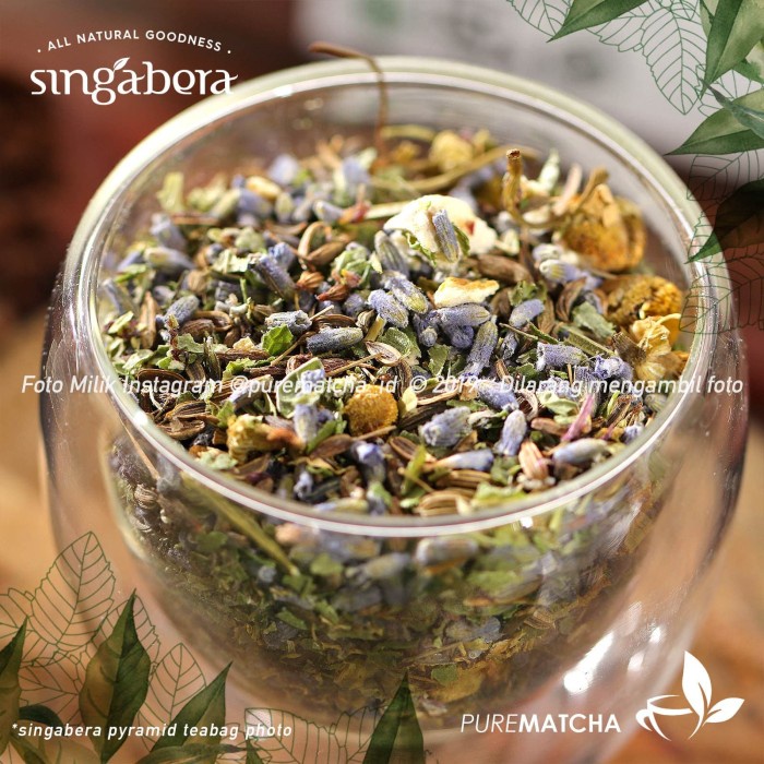 

TEH-DAUN- SINGABERA - SARE MOONLIGHT 10GR SAMPLE CHAMOMILE LAVENDER TEA INSOMNIA -DAUN-TEH.