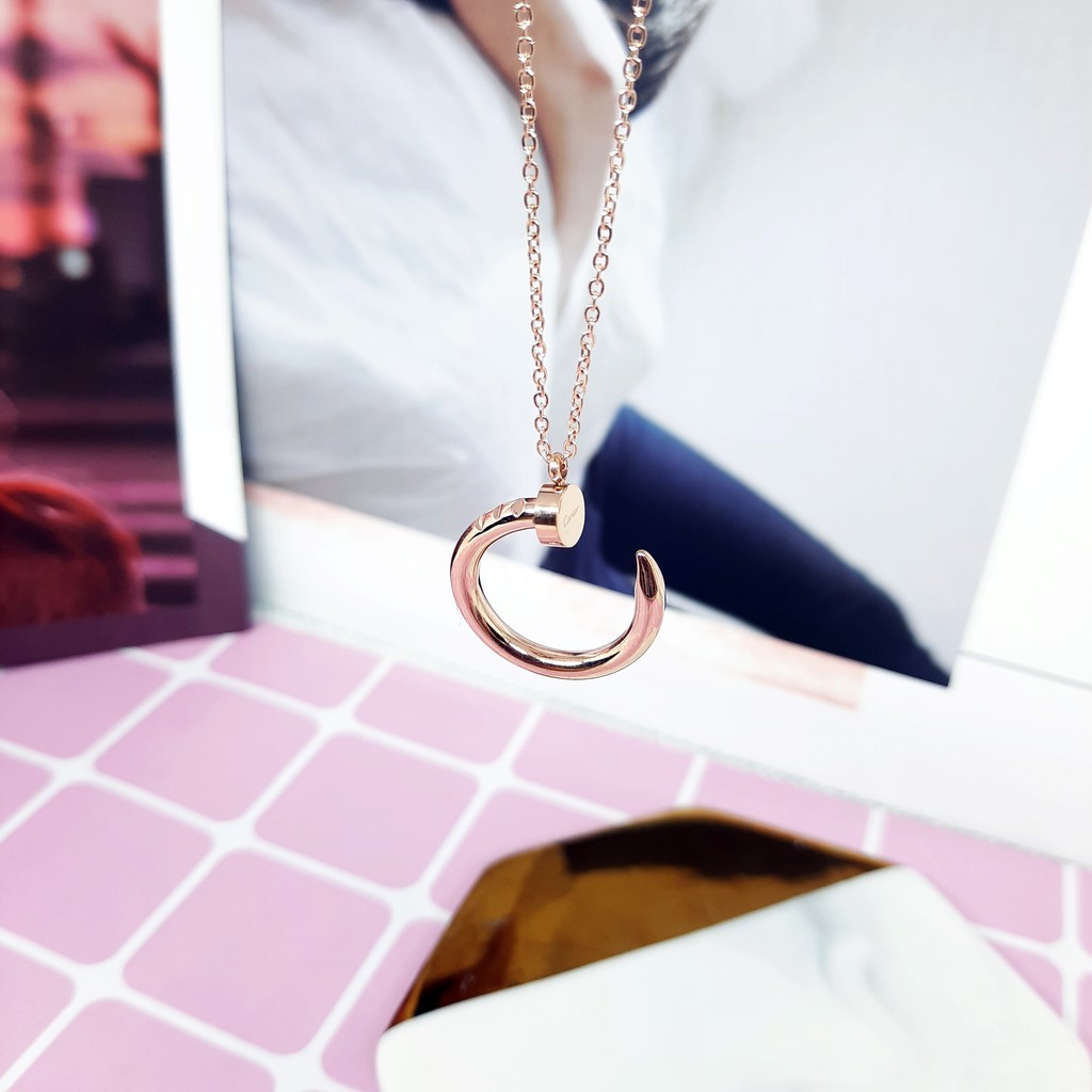 Kalung Titanium Fashion Korea Paku Gold Rosegold - BN429