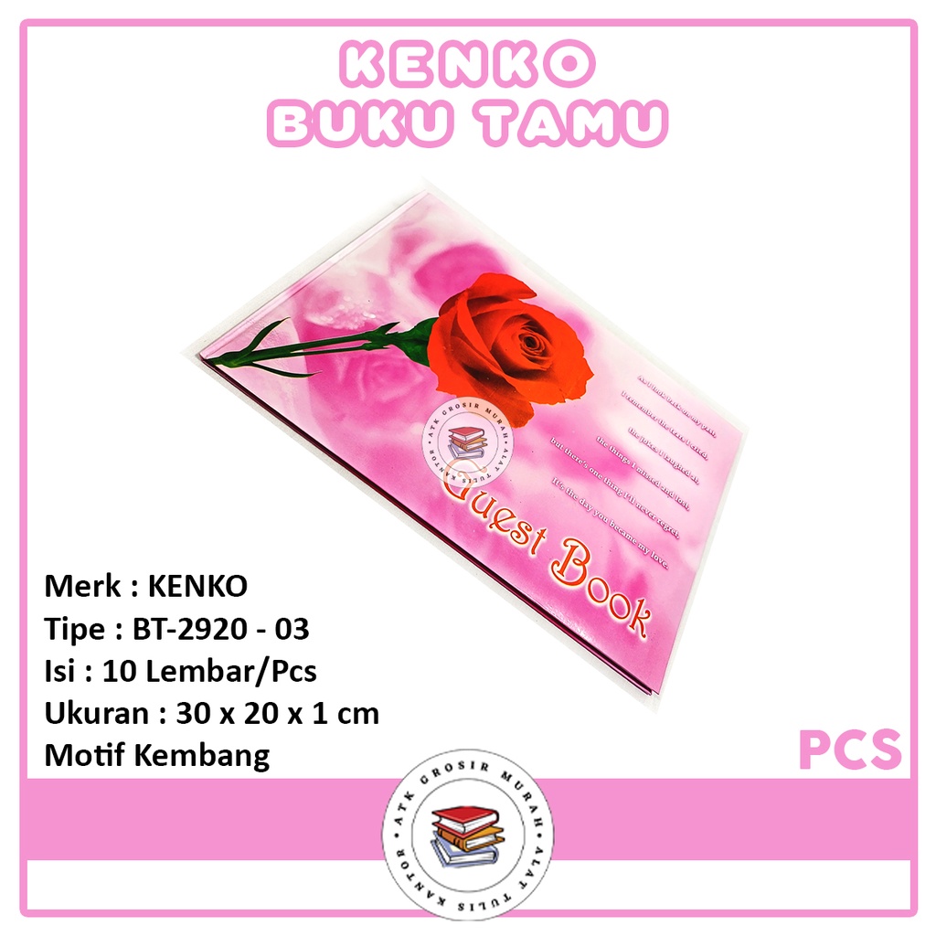 

Kenko - Buku Daftar Tamu BT-2920-03 Motif Kembang - Pcs