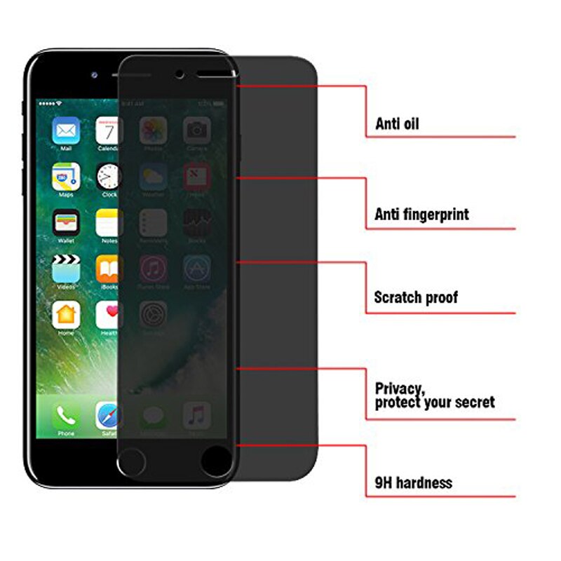 Pelindung Layar Tempered Glass Anti Spy Untuk Iphone 12 11 Pro Max 8 7plus Xs Max Xr