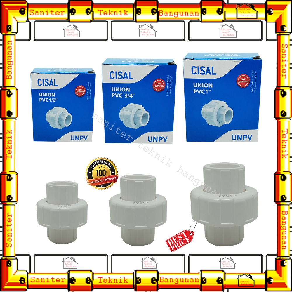 Watermur Pvc Tebal Polos Ukuran 1/2&quot; 3/4&quot; 1&quot; Inch Water Mur Watermoor Cisal Union Putih