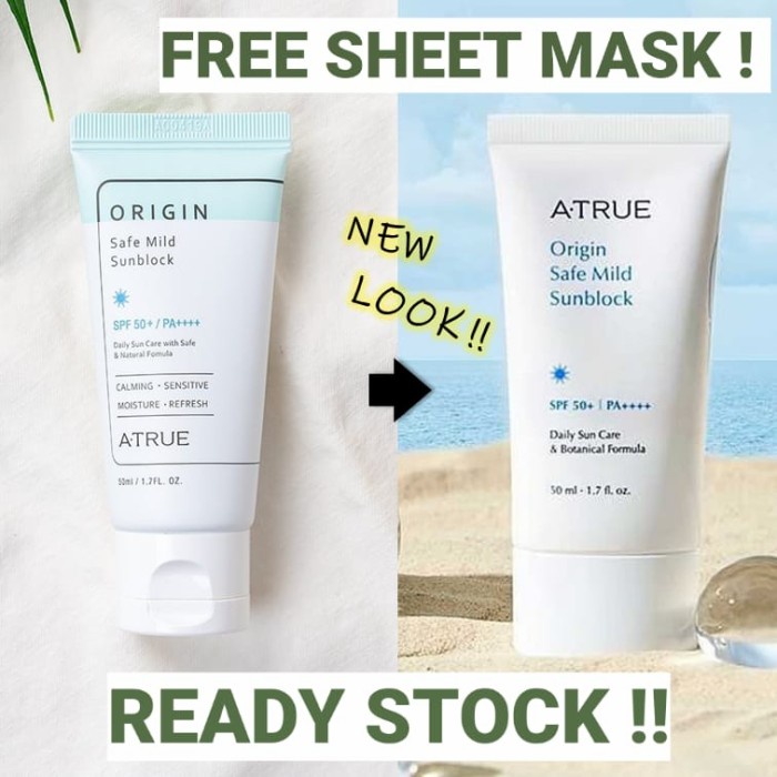 ATrue Origin Safe Mild Sunblock SPF 50+ / PA ++++ (100% ORIGINAL)