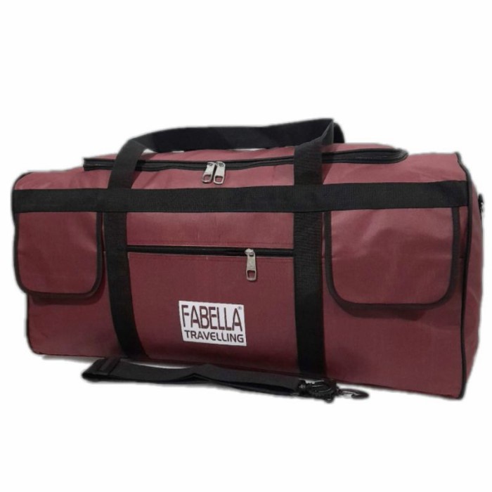 Tas Travel pakaian besar 80 L mudik jumbo pakaian slempang Maroon Premium Tas Perjalanan Praktis Tou