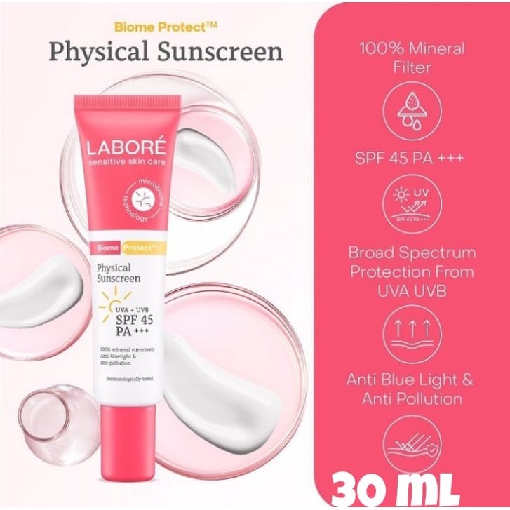 LABORE BIOME PROTECT PHYSICAL SUNSCREEN UVA+UVB SPF 45 PA++ 30ML