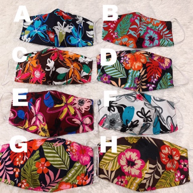  Masker  kain motif  Hawaii Hawai Batik Bali Shopee  