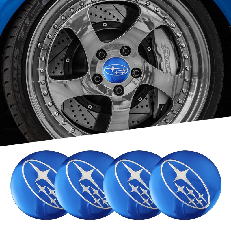 4 Pcs Sticker Emblem Dekorasi Velg Mobil Ukuran 56mm Untuk Subaru Forester Legacy XV 2019 2020