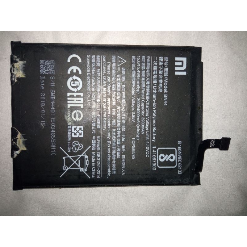 BATRAI ORIGINAL REDMI 5 plus ori normal