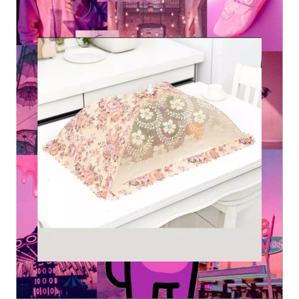 Tudung Saji Lipat Segi Shabby Penutup Makanan