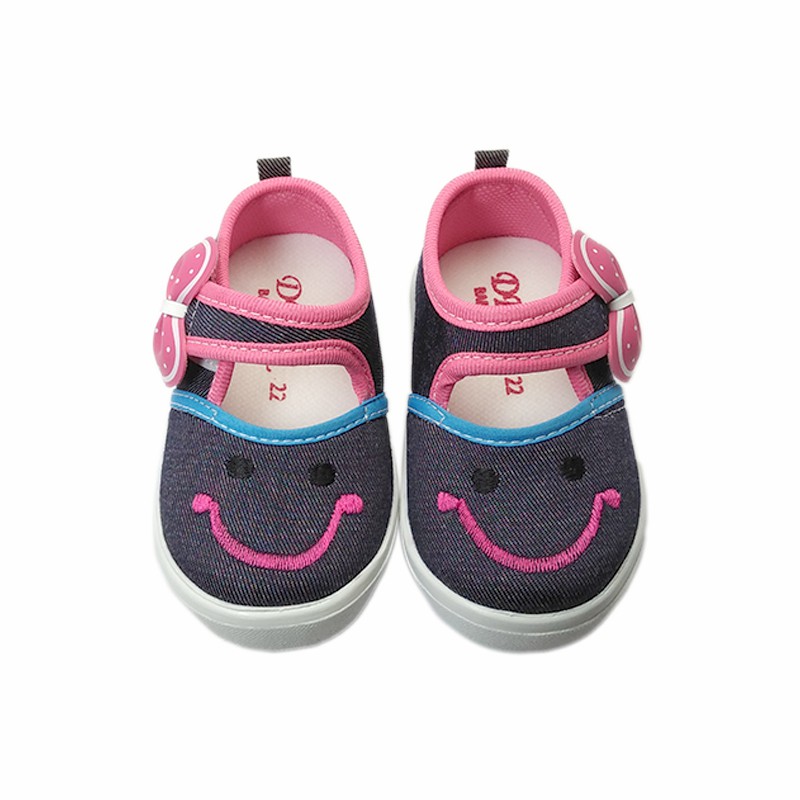 sepatu anak bayi perempuan bahan sol lembut model casual lucu murah pita terbaru K02 NAVY FOX