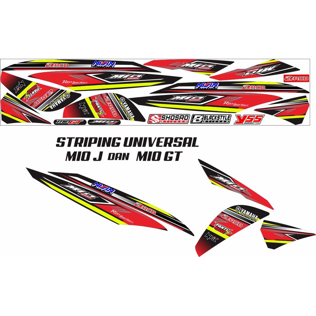 MOTIF LIS STIKER STICKER STRIPING VARIASI YAMAHA MIO J/MIO GT LIST HIJAU VARIASI SIMPLE MOTIF RACING