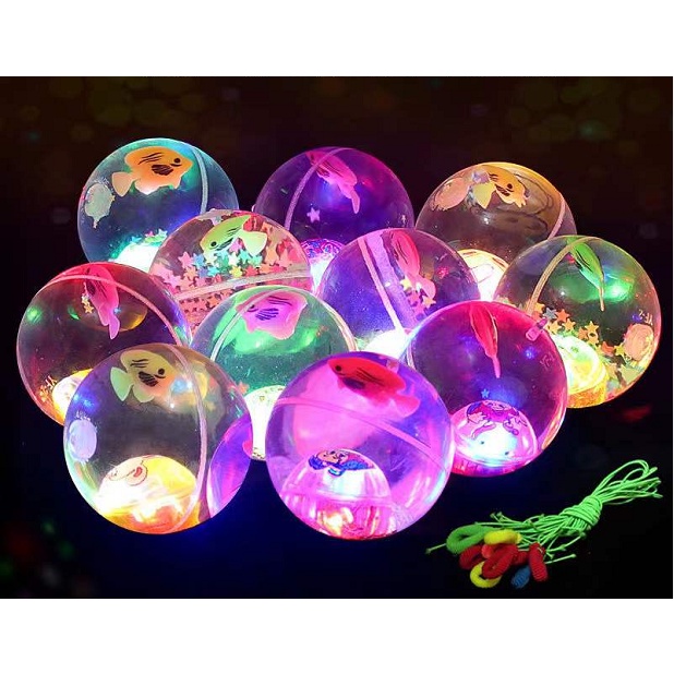 Bola Bekel LED Mainan Anak Bola Karet Air / Super Glitter Ball Water Ball