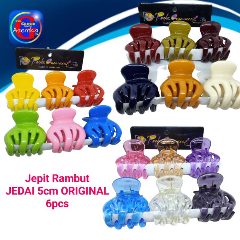 GPA Jepit Jedai 6pcs Jepit Rambut 5cm Original Roche Ornament Thailand Grosir