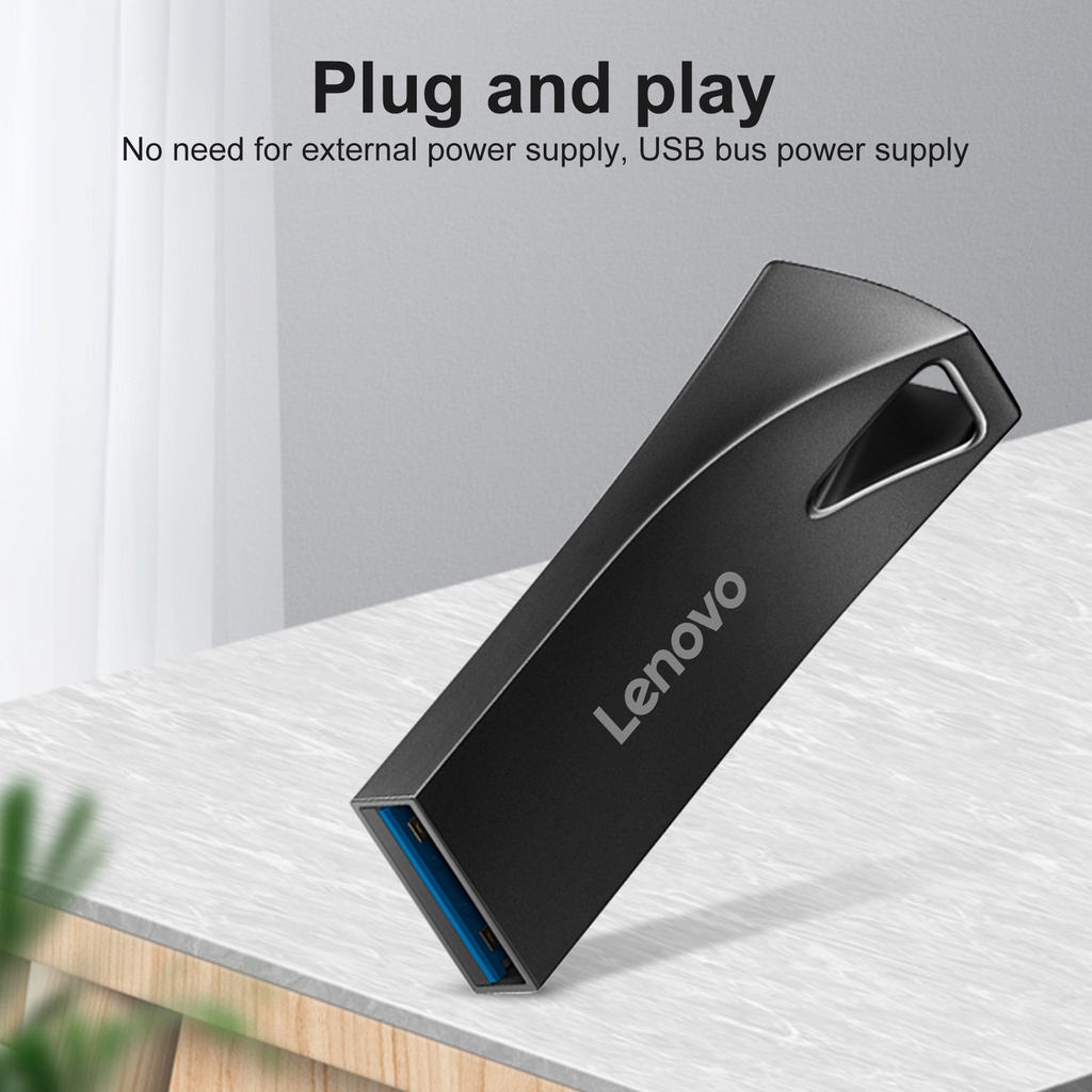 (Huluboy) Lenovo U Disk Drive USB Mini Anti Air Kecepatan Tinggi 512GB / 1TB / 2TB