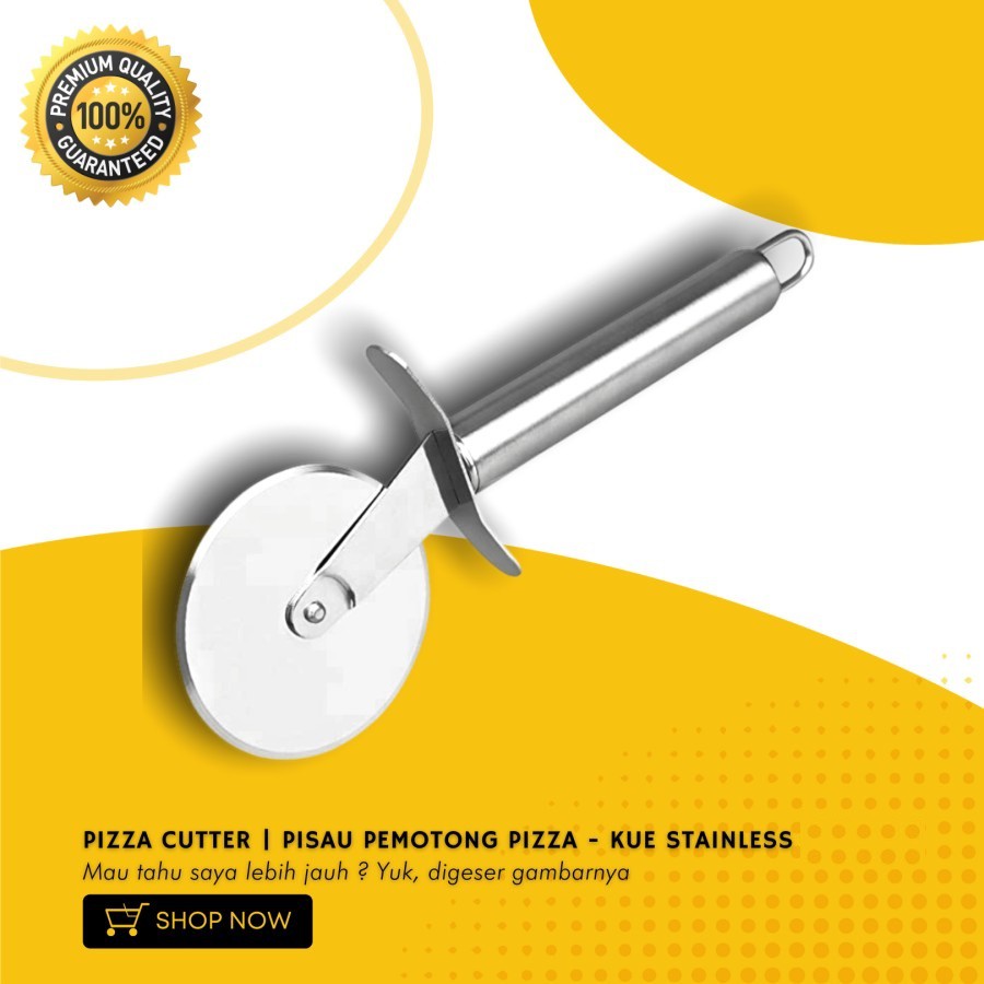 PISAU PIZZA Cutter Pisau Roller Cutter Pisau Kue Pisau Stainless Steel Pemotong Kue Pizza Potong