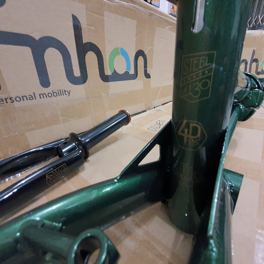 Frame fork FNHON Gust Hijau Emerald V brake vbrake Sepeda Chromolly