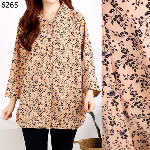 012 JUMBO KEMEJA SHANIA #Pakaian Wanita Dewasa  Gaya Kekinian Baru Murah Grosir Tanah Abang