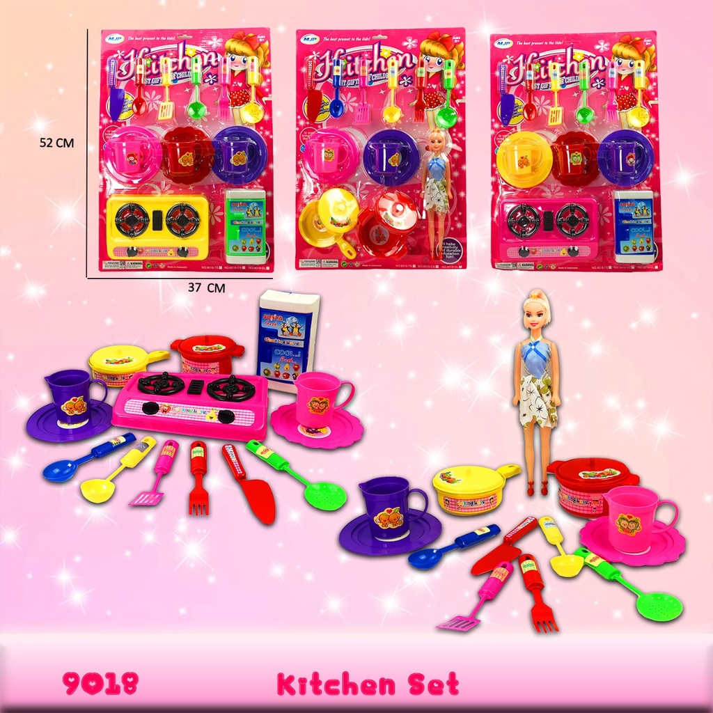 Barbie Alat Dapur Memasak Pretend Play Sets Mainan Anak Perempuan