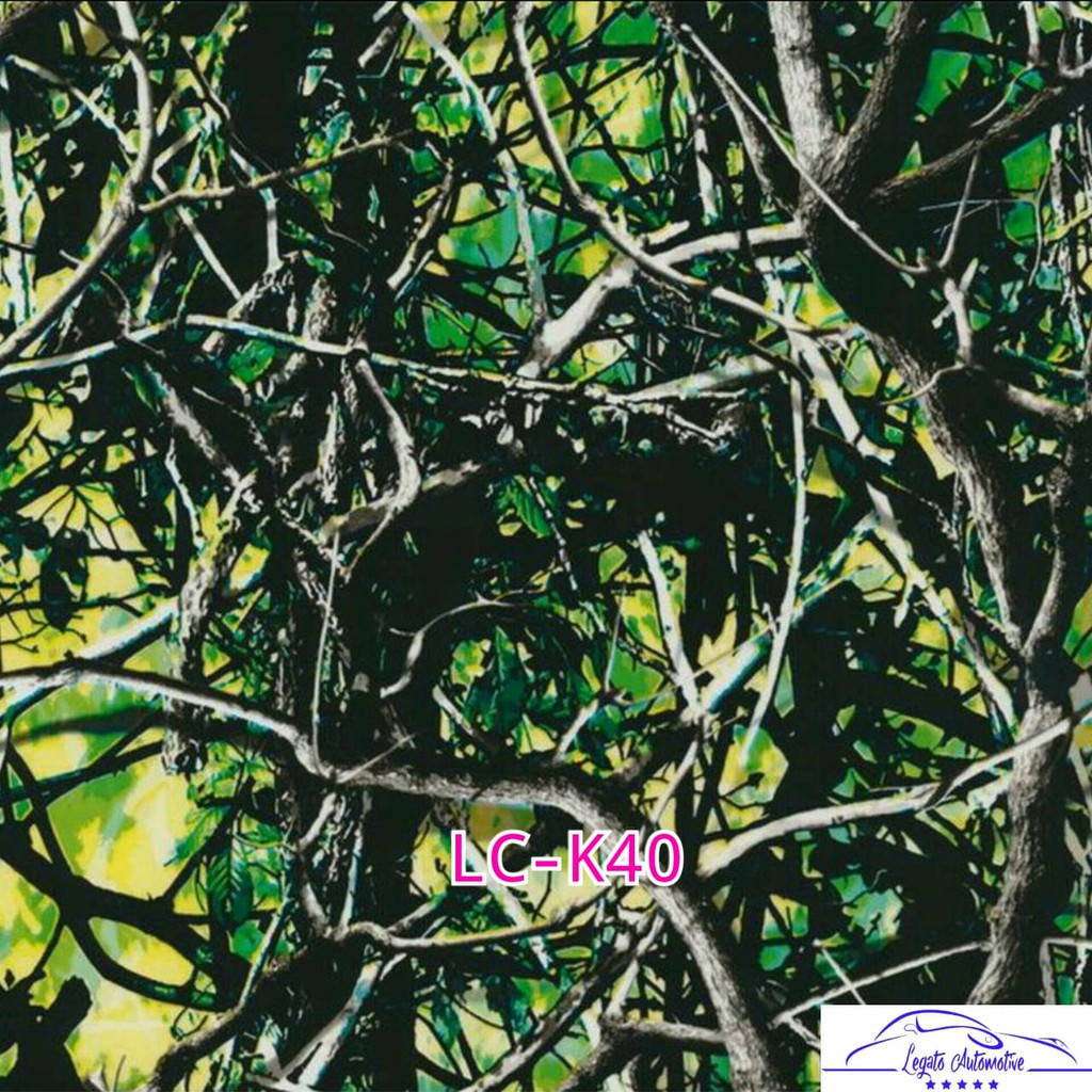 LC-K40 Film Water Printing WTP Carbon Celup Motif Kamuflase Camo Kamo Ranting Daun Karbon Celup