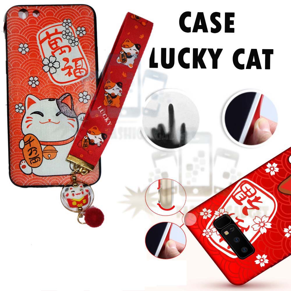 ANTI CRACK Oppo F3 Plus Casing R9S Plus Lucky Cat Case Oppo F3+ 3D Maneki Neko Kucing Hoki / Silikon