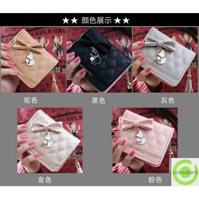 Dompet Mini Lipat Pita Cat Embosse Jait-jait mini gantungan cat Diamond