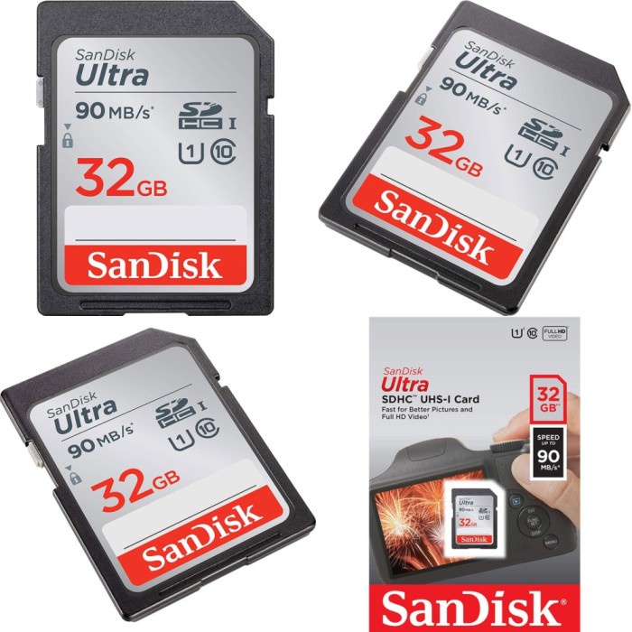 SANDISK ULTRA SDHC MEMORI KAMERA 32GB 90MB/S - GARANS RESMI BARANG ORI