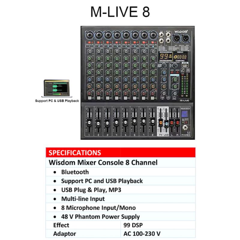 mixer audio WISDOM M LIVE 8 ORIGINAL