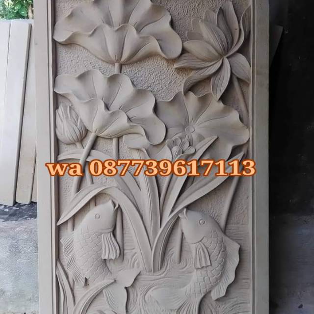 Relief batu ukir hiasan dinding