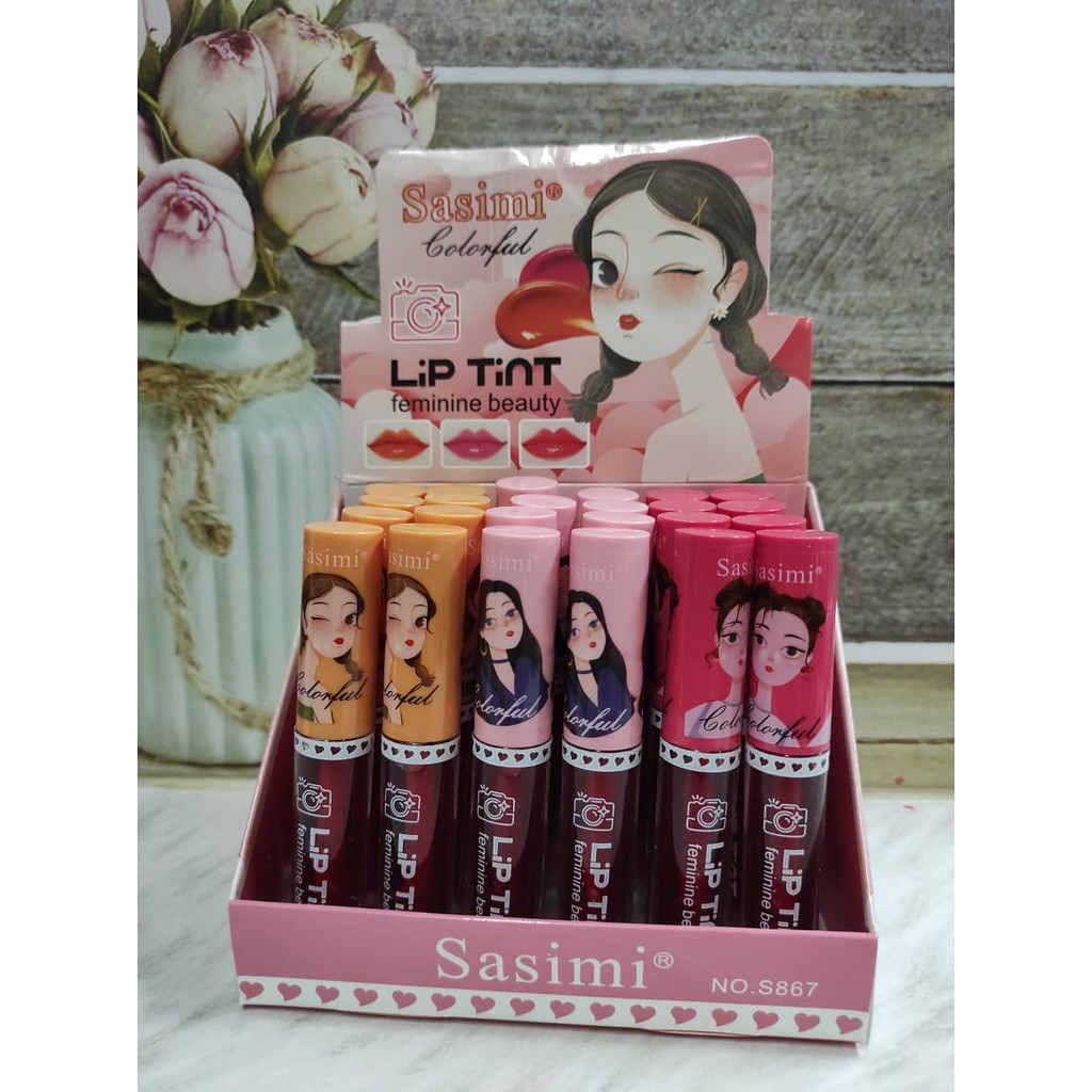 ( 6 PCS ) LIPTINT SASIMI Feminine Beauty LIP TINT S867