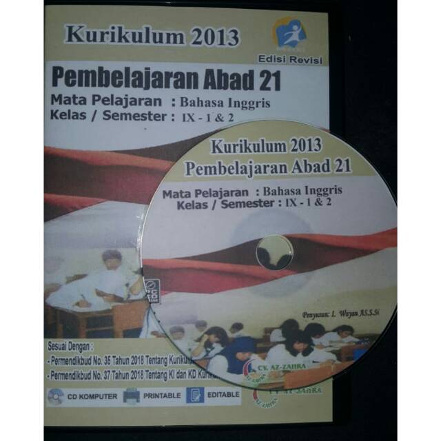 Cd Rpp Perangkat Pembelajaran Bahasa Inggris Smp Ix Kurikulum 2013 Abad 21 Shopee Indonesia