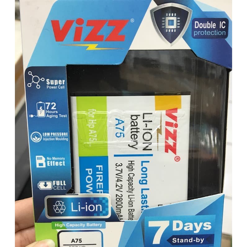 Vizz Double Power Battery Batre Baterai Vizz Cross Evercoss A75 A75A A75G