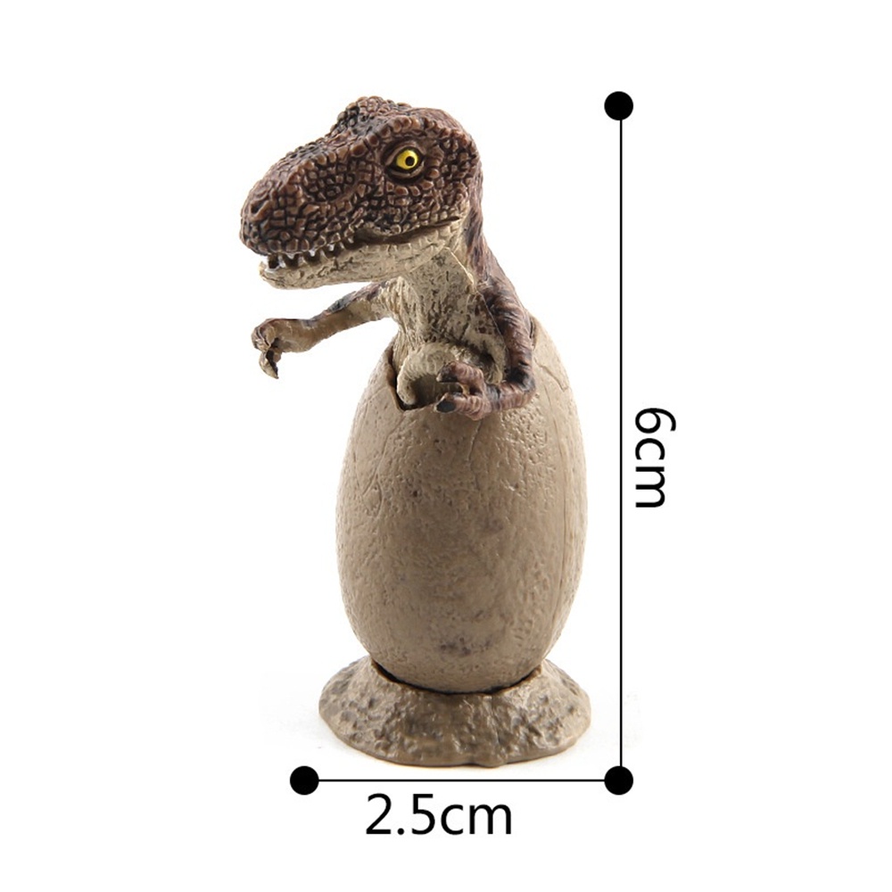 3pcs Kombinasi Telur Dinosaurus Jurassic Dinosaur Setengah Menetas Model Ornamen Buatan Tangan dengan Dasar