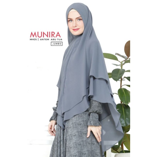 Jilbab Instan Munira MH05 Khimar Pet Antem Ceruti Premium Hijab Instan Munira Original