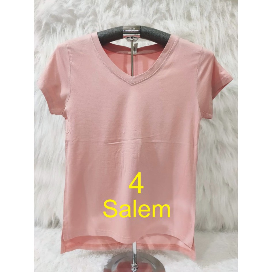 KAOS ATASAN WANITA V NECK GROSIR MURAH-SALEM