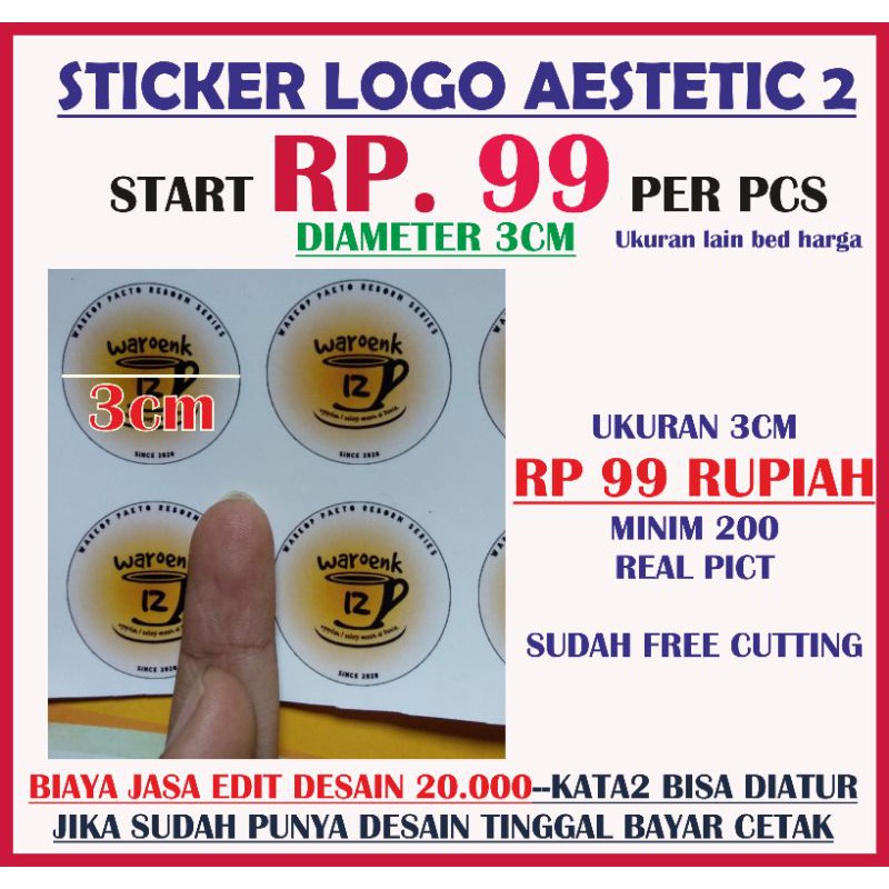 (TERMURAH Rp.99 MINIlM 200) PO STIKER AESTETIC kekinian .logo produk/OLSHOP. MAKANAN LOGO KEKINIAN-8