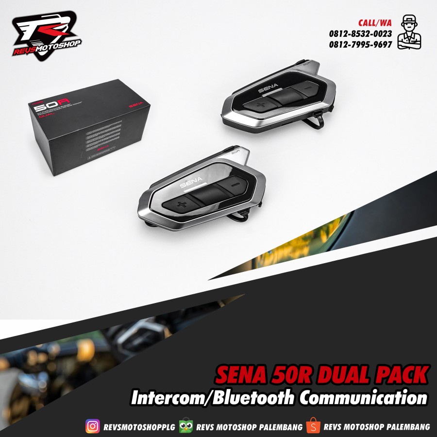 SENA 50R DUAL Pack Intercom/Bluetooth Communication untuk HELM