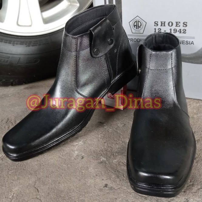 SEPATU PDH TNI POLRI SATPAM SECURITY AR EXCLUSIVE 1920PL SLETING HITAM DOP ORIGINAL 100% ASLI KULIT