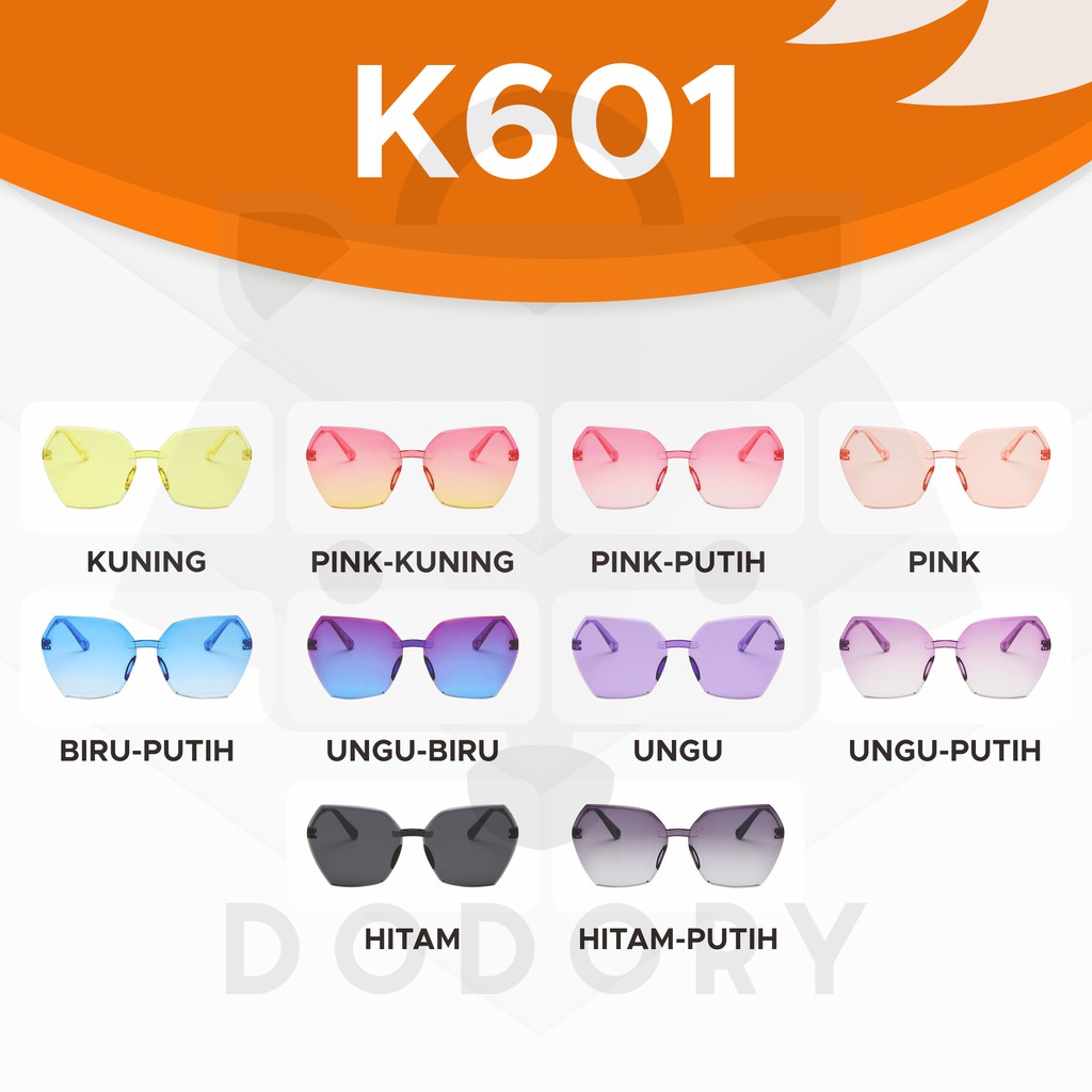 DODORY K601 Kacamata Gradien Wanita Kacamata Pantai Warna Warni Sunglasses Fashion