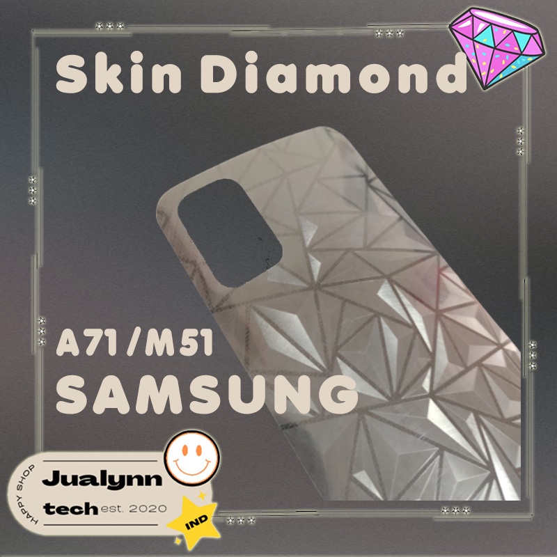 Skin Diamond HP SAMSUNG A71 / M51 Back Screen Protector Pelindung Belakang Skin Sticker Stiker Polygon Motif Berlian