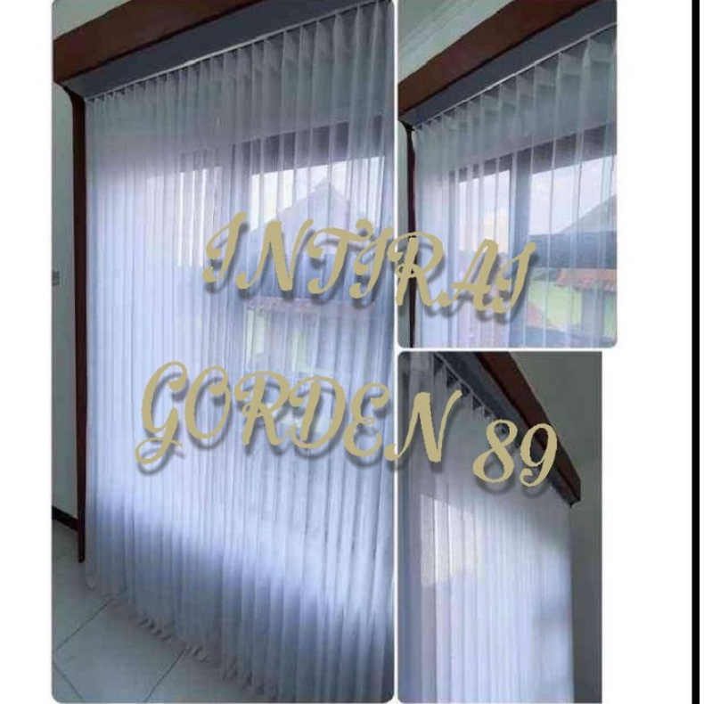 Gorden Vitrase Polos L 200 x T 250-300cm Hordeng Lapisan tirai polos Vitrase Poil Putih Transparan