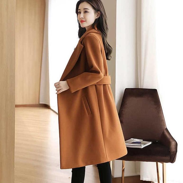 [KODE RTQ] IMPORT WOMAN WINTER AUTUMN WOOLEN COAT MIRAE JAKET PANJANG WANITA BAHAN WOL MUSIM DINGIN 