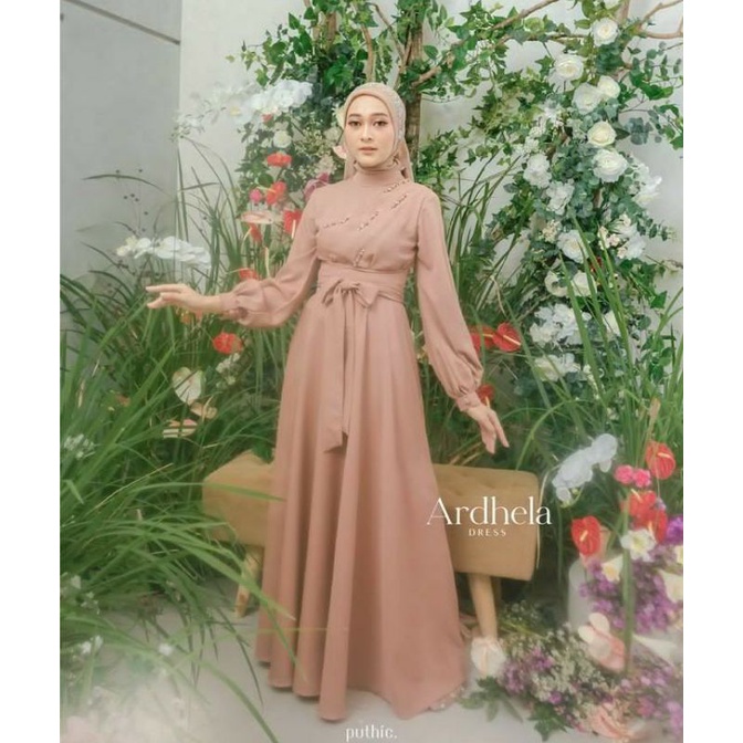 gaun pesta muslimah - gaun terbaru - dress muslimah - Ardhela dress