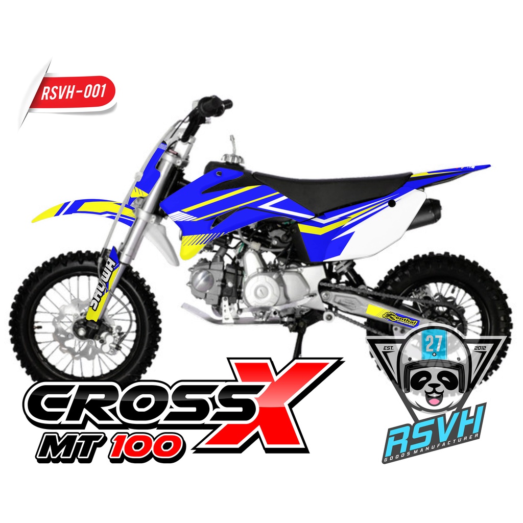Decal Motor Viar Mini Cross X 100 - Blue White 001