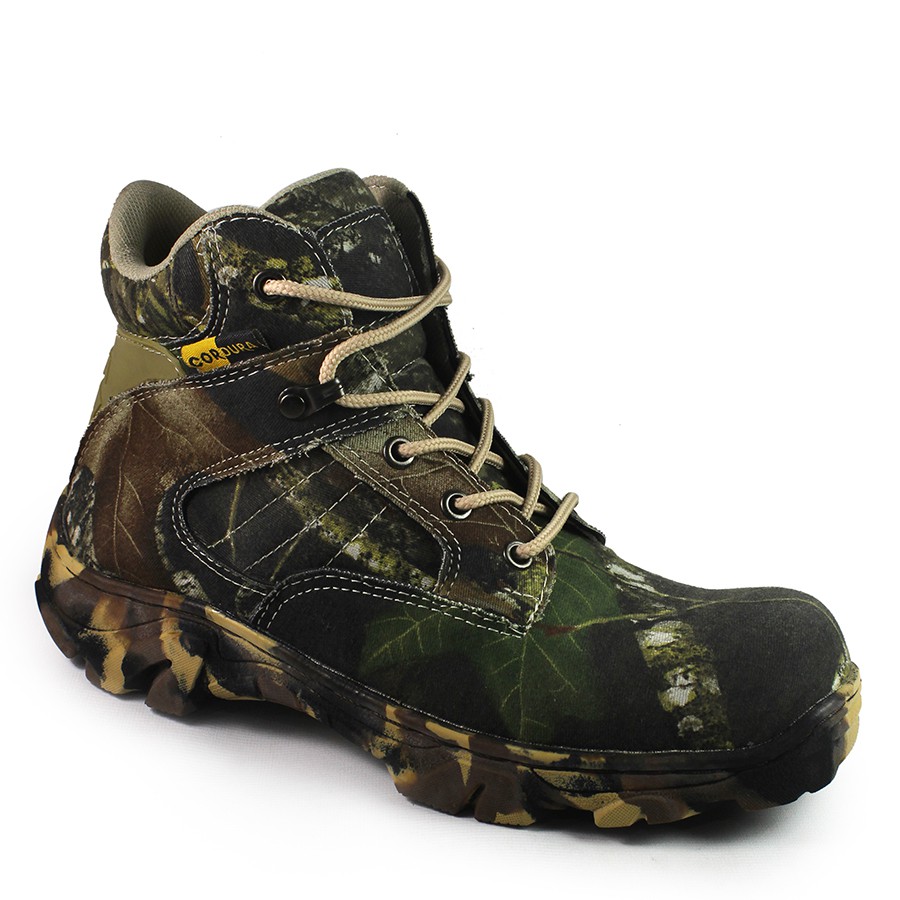 FLASH SALLE !! SEPATU SAFETY BOOTS PRIA UJUNG BESI DLT CAMO PENDEK SEPATU TRACKING TACTICAL HIKING