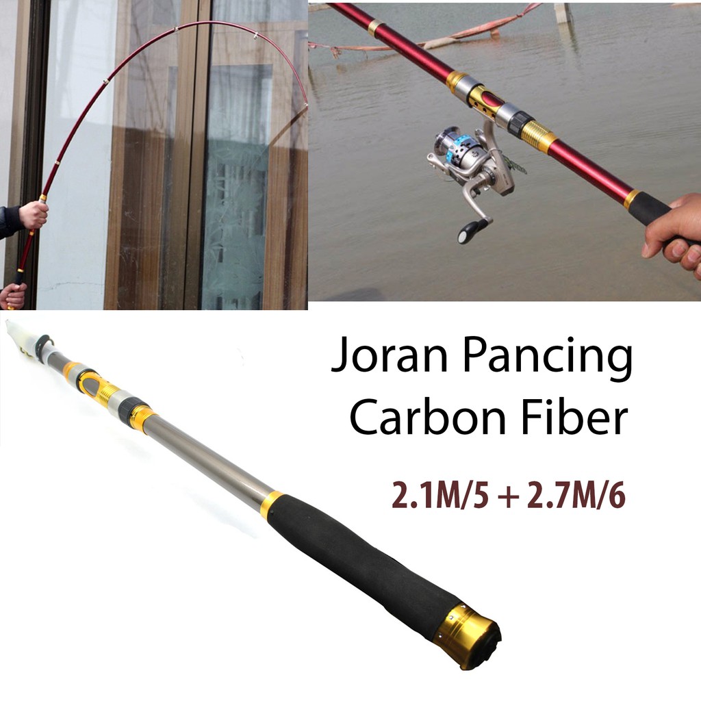 MPro Joran Pancing Carbon Fiber 2.1M/5 + 2.7M/6 Yuelong Sea Fishing Rod alat perlengkapan jnp