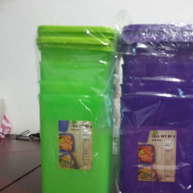 Cpm Lula Junior Set Of 4 Pcs Hijau / Lunch Box / Kotak Makan Plastik