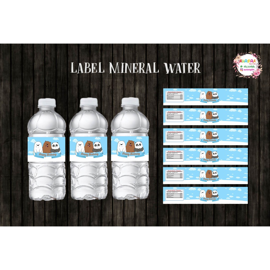 

Stiker Label Mineral Water Bare Bear 12 PCS