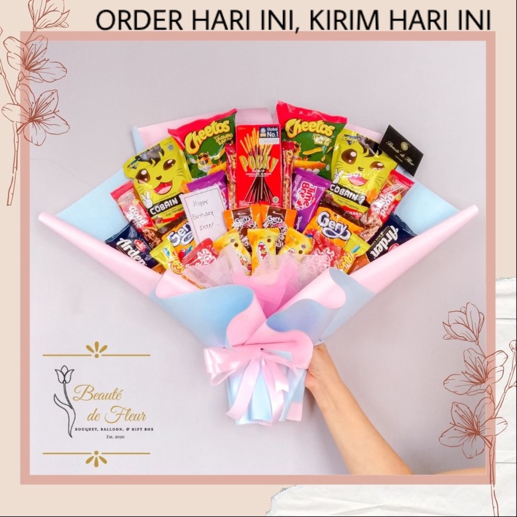 

PREMIUM ‼️ (BSM) READY STOCK BUKET SNACK/SNACK BOUQUET/BUKET WISUDA/VALENTINE/ANNIVERSARY/ULANGTAHUN MURAH MEDIUM