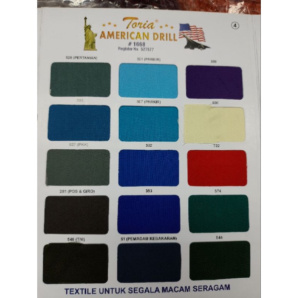 Kain american drill/Bahan amerikan drill