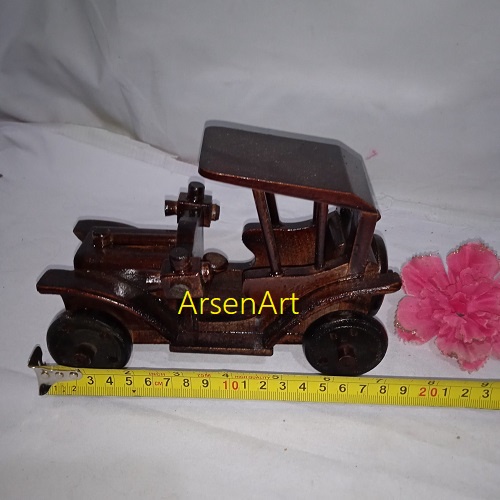 Miniatur Mobil Antik Otran Bahan Kayu Sono dan Mahoni Oven Ukuran Sedang Panjang 20 cm